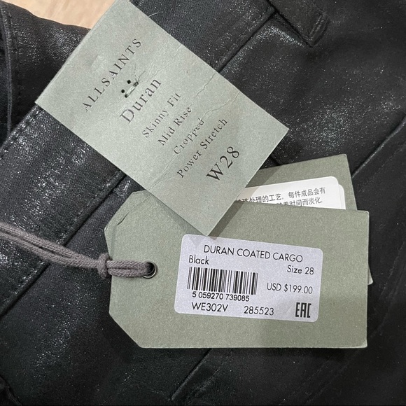 NWT All Saints Perri Dress Metallic Black Sparkle - Picture 8 of 8